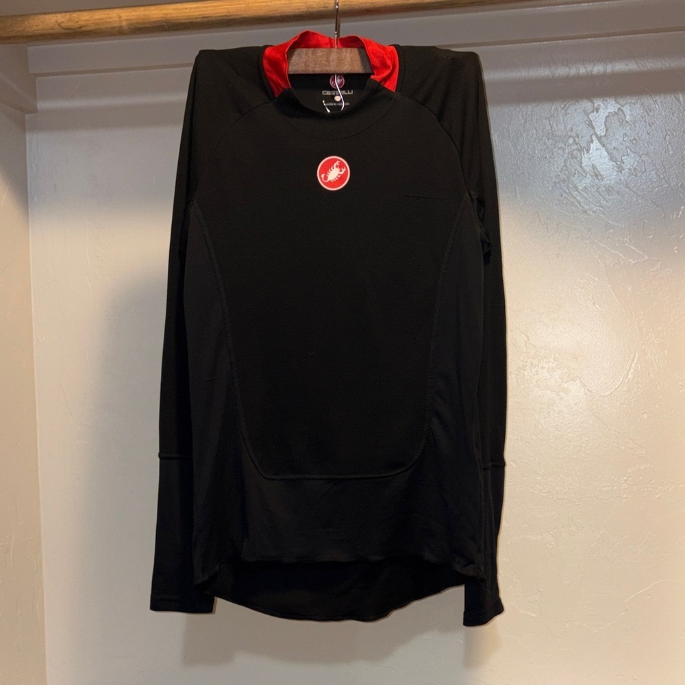 Women's Black and Red Long Sleeve Top